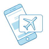 avião em um celular
