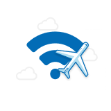 símbolo do wifi com um avião